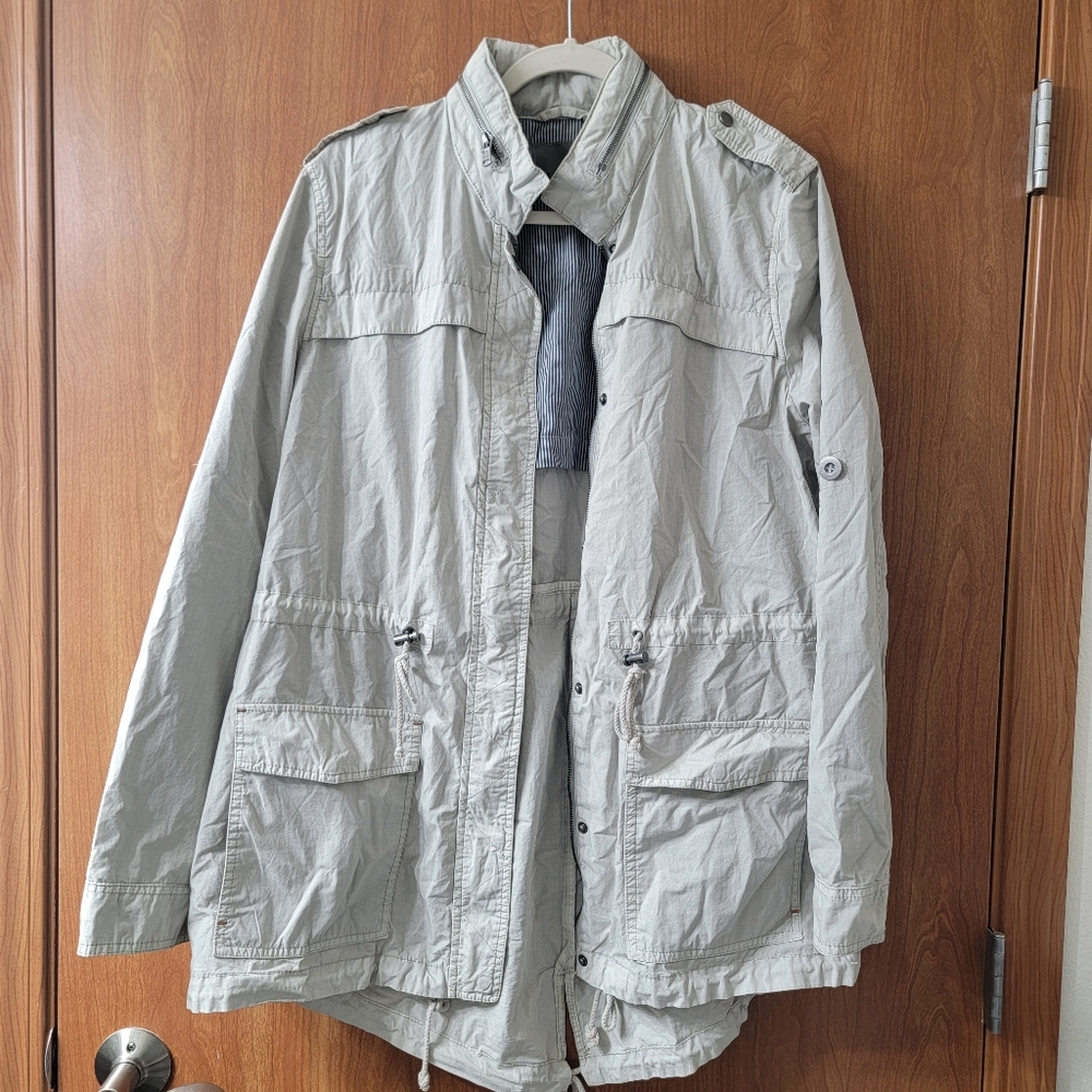 LEVI'S Classic Lightweight Cotton Parka Coat Moonbeam Size Large